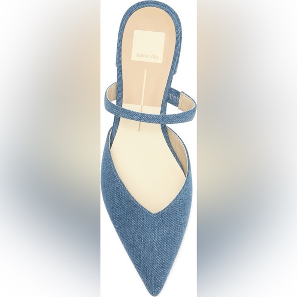 NEW Dolce Vita Blue Denim Mule Flats - Picture 5 of 7